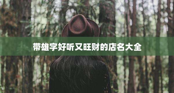 带雄字好听又旺财的店名大全