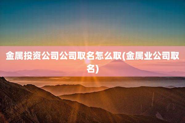 金属投资公司公司取名怎么取(金属业公司取名)