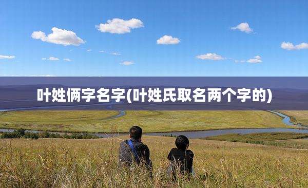 叶姓俩字名字(叶姓氏取名两个字的)