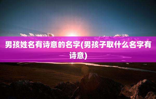 男孩姓名有诗意的名字(男孩子取什么名字有诗意)
