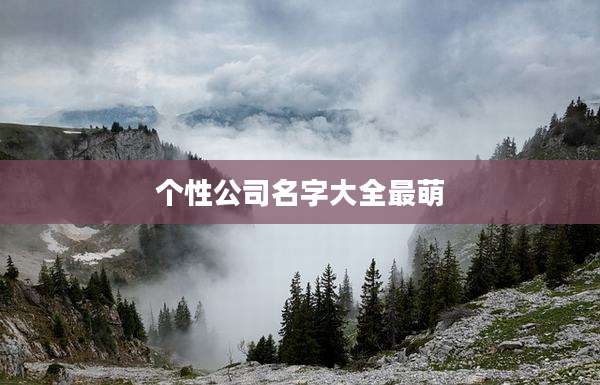 个性公司名字大全最萌