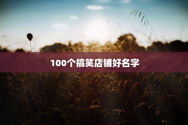 100个搞笑店铺好名字