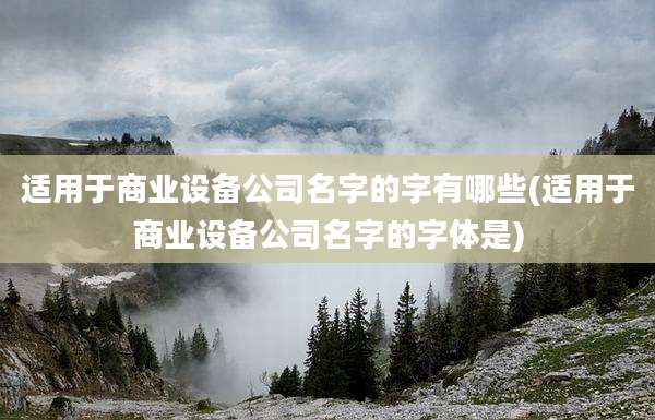 适用于商业设备公司名字的字有哪些(适用于商业设备公司名字的字体是)