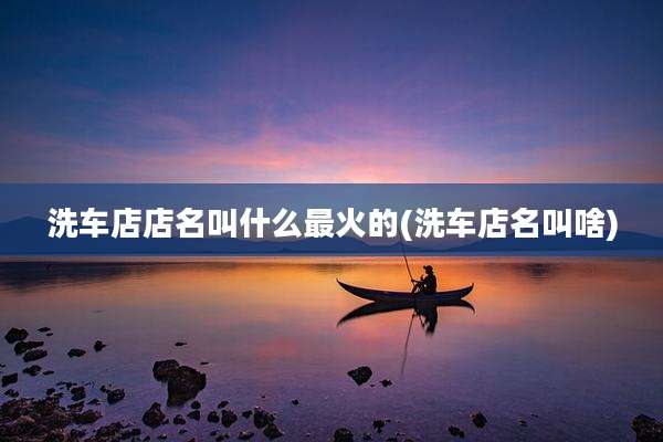 洗车店店名叫什么最火的(洗车店名叫啥)