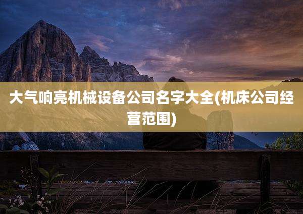 大气响亮机械设备公司名字大全(机床公司经营范围)