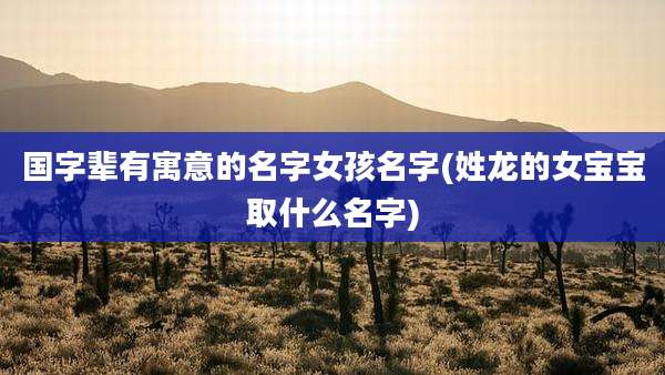 国字辈有寓意的名字女孩名字(姓龙的女宝宝取什么名字)
