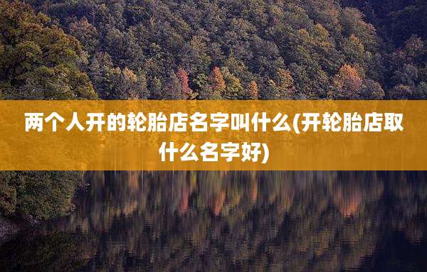 两个人开的轮胎店名字叫什么(开轮胎店取什么名字好)