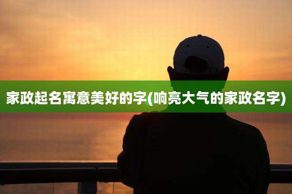 家政起名寓意美好的字(响亮大气的家政名字)