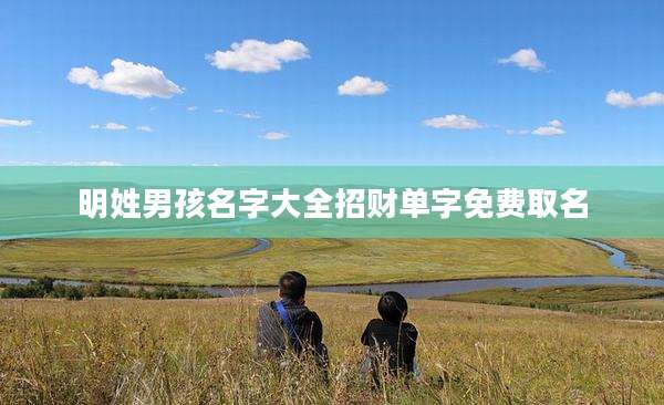 明姓男孩名字大全招财单字免费取名
