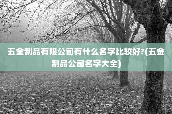 五金制品有限公司有什么名字比较好?(五金制品公司名字大全)