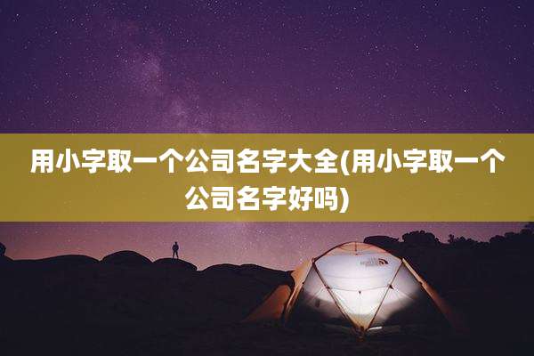 用小字取一个公司名字大全(用小字取一个公司名字好吗)