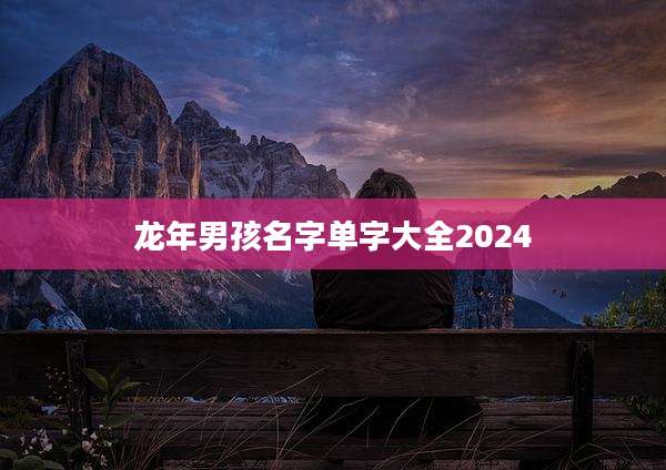 龙年男孩名字单字大全2024