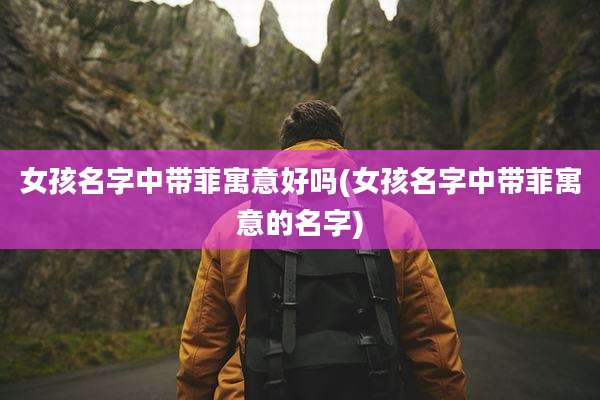 女孩名字中带菲寓意好吗(女孩名字中带菲寓意的名字)