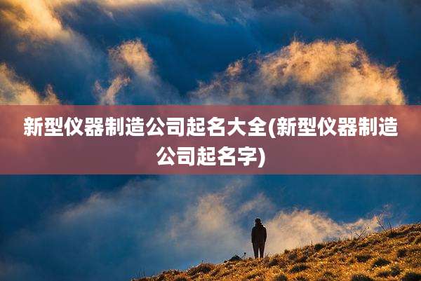 新型仪器制造公司起名大全(新型仪器制造公司起名字)