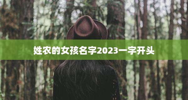 姓农的女孩名字2023一字开头
