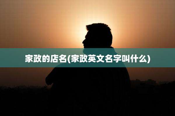家政的店名(家政英文名字叫什么)