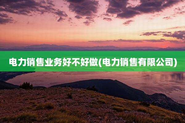电力销售业务好不好做(电力销售有限公司)