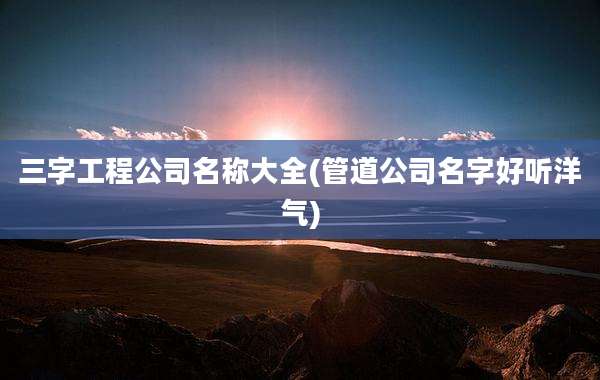 三字工程公司名称大全(管道公司名字好听洋气)