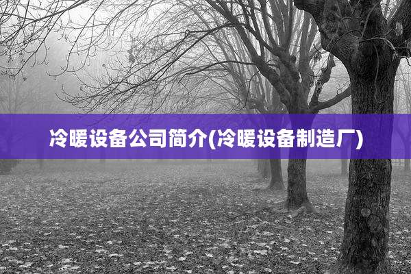 冷暖设备公司简介(冷暖设备制造厂)