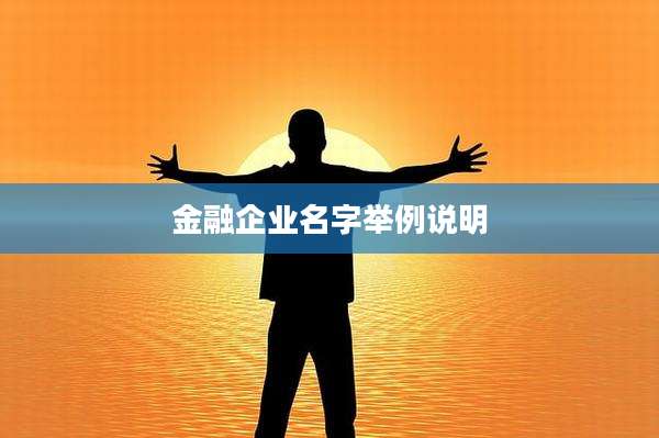金融企业名字举例说明