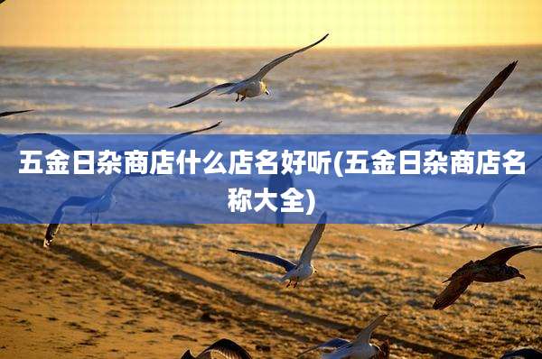 五金日杂商店什么店名好听(五金日杂商店名称大全)