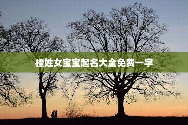桂姓女宝宝起名大全免费一字