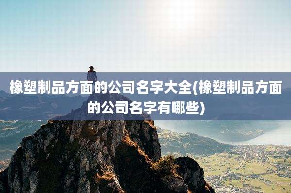 橡塑制品方面的公司名字大全(橡塑制品方面的公司名字有哪些)