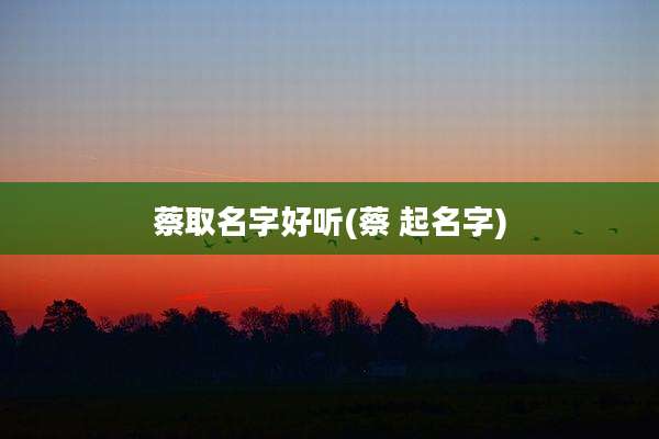 蔡取名字好听(蔡 起名字)