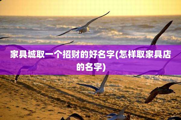 家具城取一个招财的好名字(怎样取家具店的名字)