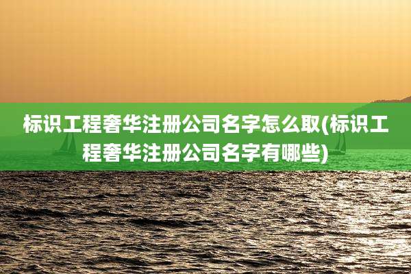标识工程奢华注册公司名字怎么取(标识工程奢华注册公司名字有哪些)