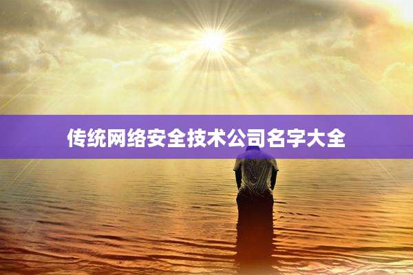 传统网络安全技术公司名字大全