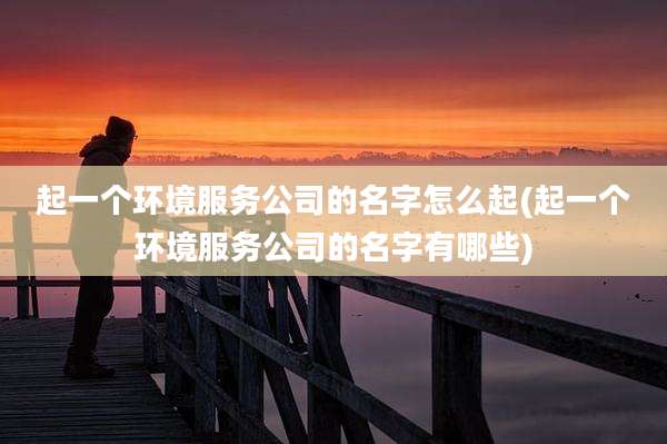 起一个环境服务公司的名字怎么起(起一个环境服务公司的名字有哪些)