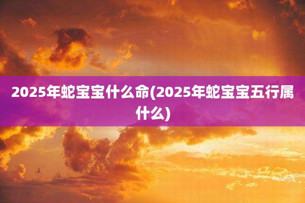 2025年蛇宝宝什么命(2025年蛇宝宝五行属什么)