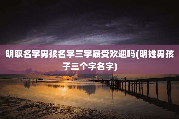 明取名字男孩名字三字最受欢迎吗(明姓男孩子三个字名字)