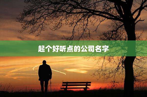 起个好听点的公司名字