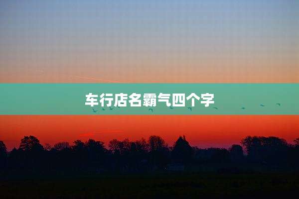 车行店名霸气四个字