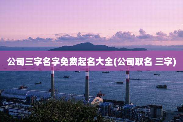 公司三字名字免费起名大全(公司取名 三字)