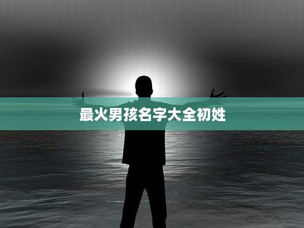 最火男孩名字大全初姓