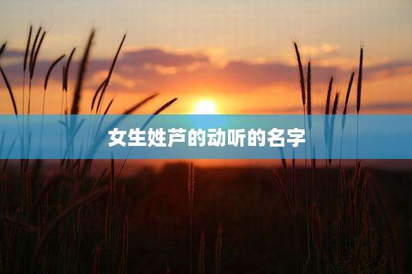 女生姓芦的动听的名字