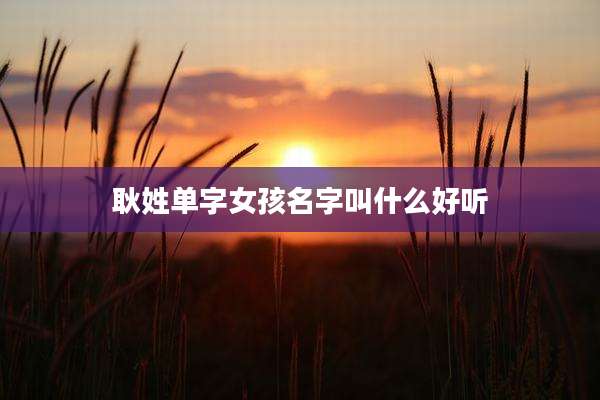耿姓单字女孩名字叫什么好听