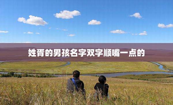 姓胥的男孩名字双字顺嘴一点的