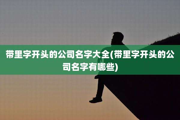 带里字开头的公司名字大全(带里字开头的公司名字有哪些)
