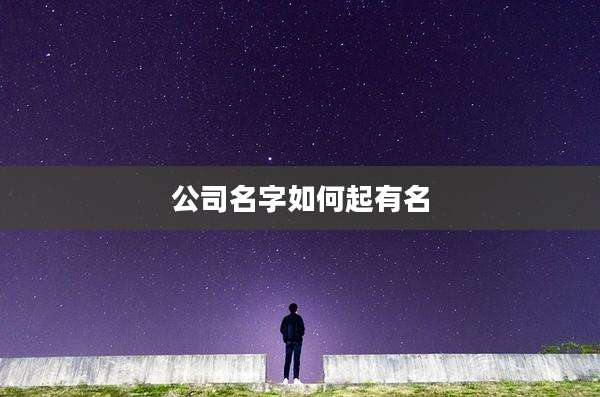 公司名字如何起有名