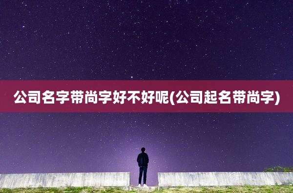 公司名字带尚字好不好呢(公司起名带尚字)