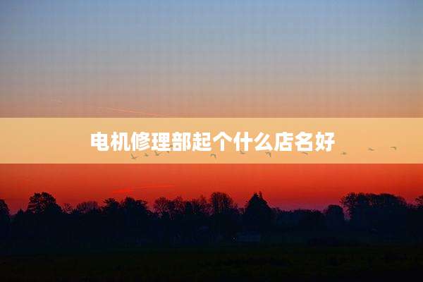 电机修理部起个什么店名好