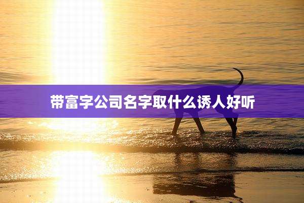带富字公司名字取什么诱人好听