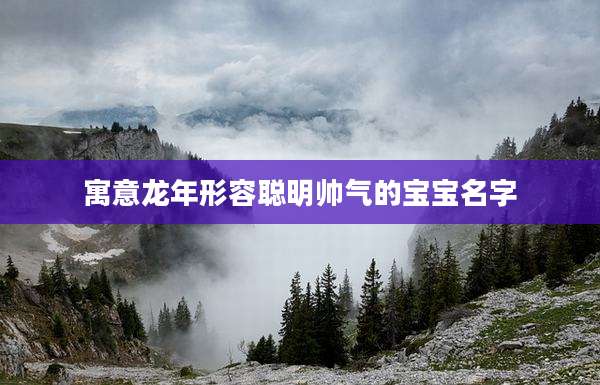 寓意龙年形容聪明帅气的宝宝名字