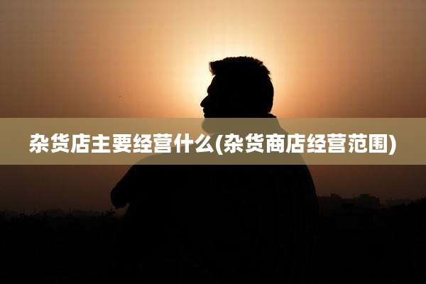 杂货店主要经营什么(杂货商店经营范围)