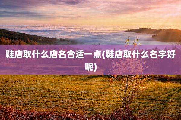 鞋店取什么店名合适一点(鞋店取什么名字好呢)