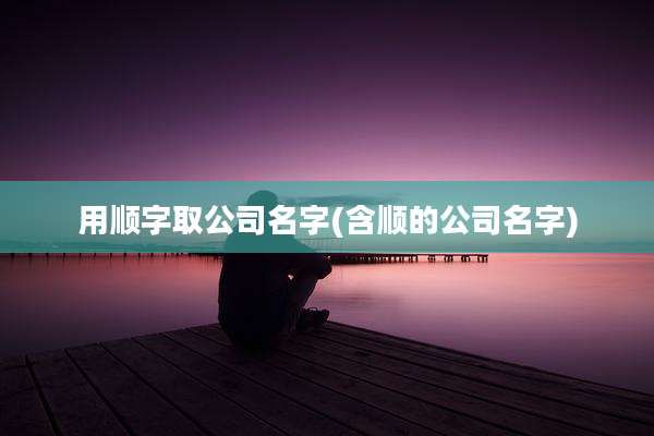 用顺字取公司名字(含顺的公司名字)
